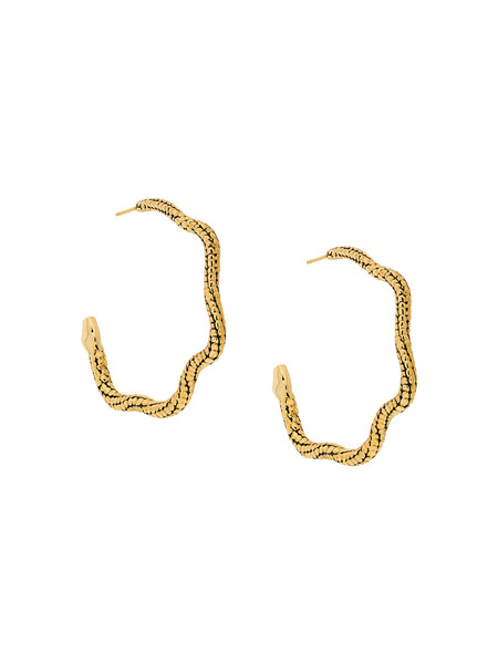  Aurelie Bidermann Snake Hoop Earrings - Metallic 