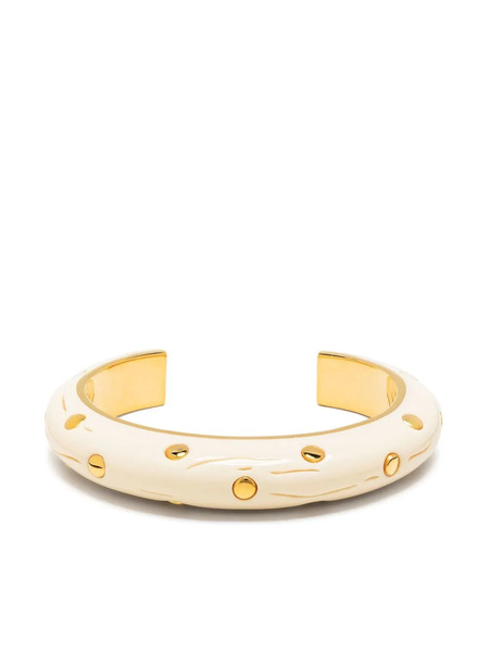  Aurelie Bidermann Stud-embellished Open-back Bangle - Gold 