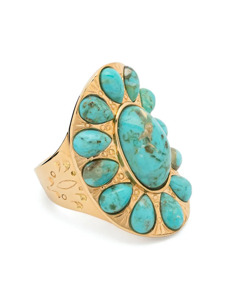  Aurelie Bidermann Turquoise Stone Ring - Gold 