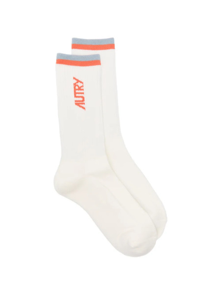  Autry Logo-detail Socks - White 