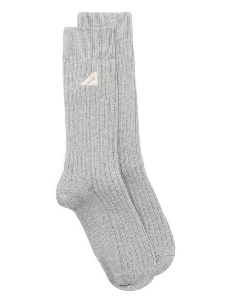  Autry Logo-embroidered Socks - Grey 