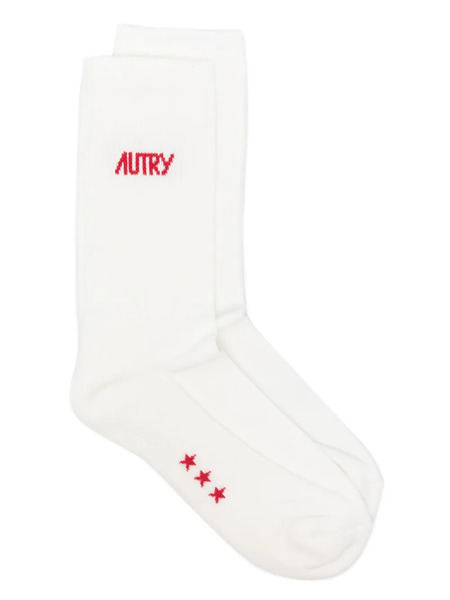  Autry Logo-intarsia Socks - White 