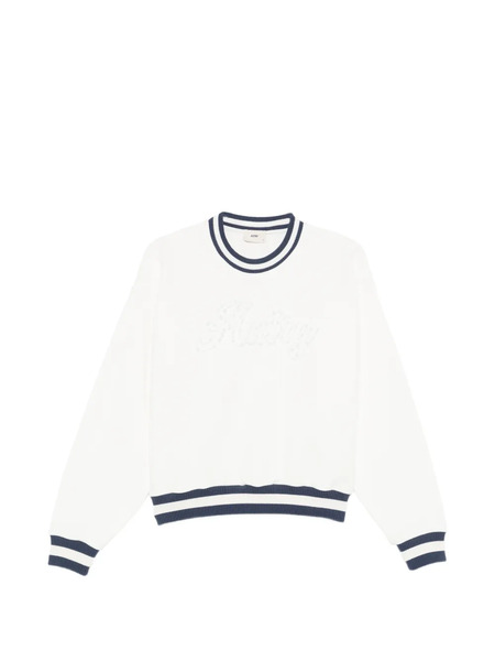  Autry Pearl-embellished Stripe Sweatshirt - White 