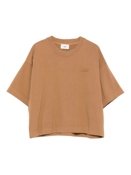  Autry Tonal Logo Cropped T-shirt - Brown 