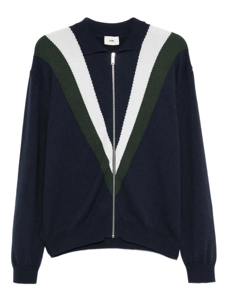  Autry V-neck Zip-front Cardigan - Blue 