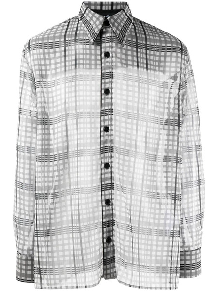 Av Vattev Semi-sheer Check-print Shirt - Grey 