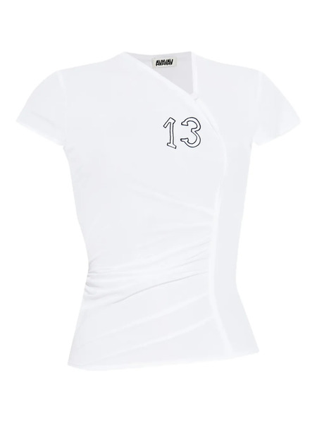  Avavav Number-embroidered T-shirt - White 