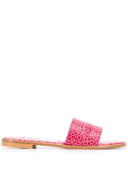  Avec Modération Crocodile Embossed Sandals - Pink 