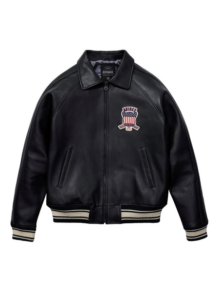  Avirex Appliquéd Bomber Jacket - Black 