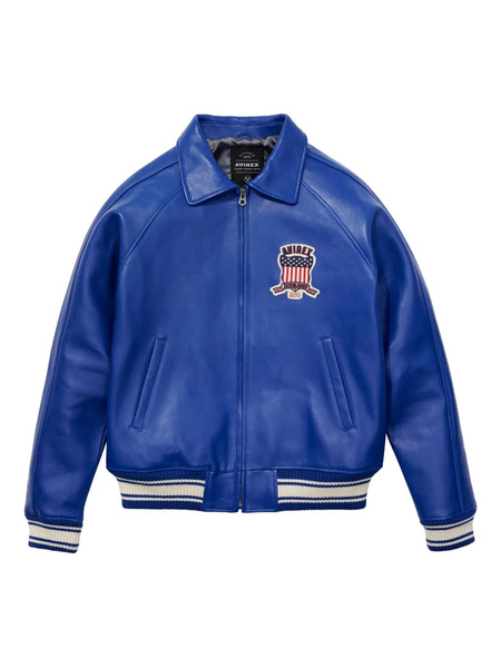  Avirex Embellished Ribbed Jacket - Blue 