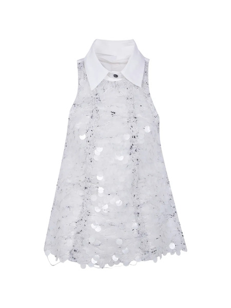  Aviù Collared Sequin Embellished Blouse - White 