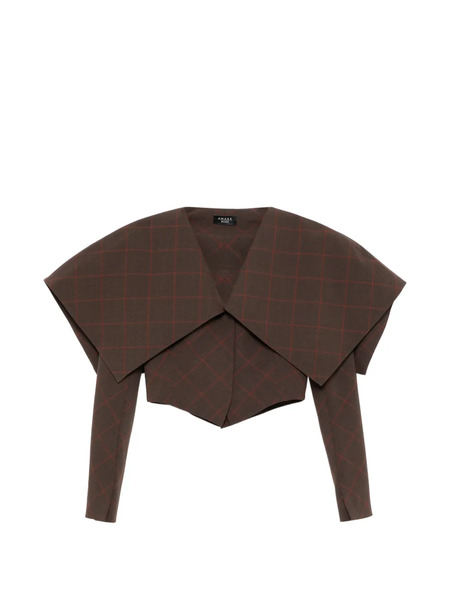  A.w.a.k.e. Mode Collar Crop Jacket - Brown 