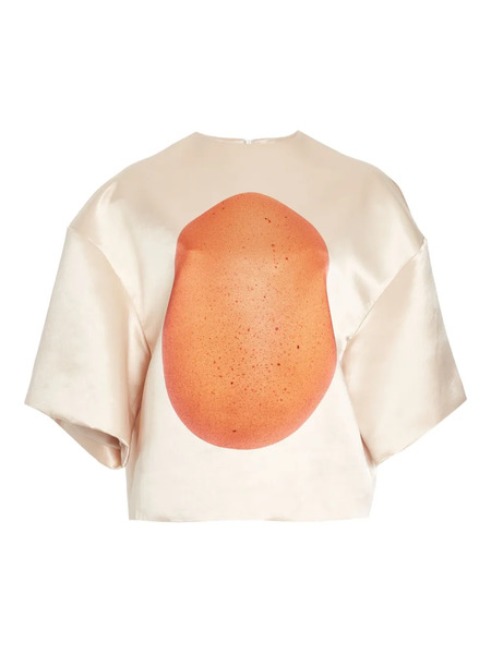  A.w.a.k.e. Mode Egg-print Blouse - Neutrals 