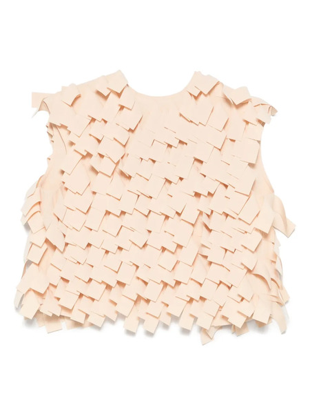  A.w.a.k.e. Mode Fringed Crop Top - Neutrals 