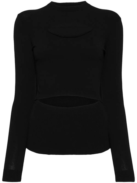  A.w.a.k.e. Mode Lip-appliqué Knitted Top - Black 