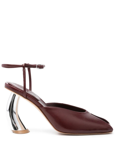  A.w.a.k.e. Mode 85mm Giustine Metallic-heel Peep-toe Pumps - Red 