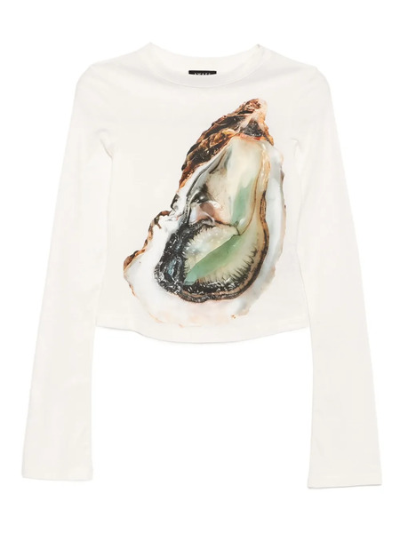  A.w.a.k.e. Mode Oyster Graphic-printed T-shirt - Neutrals 