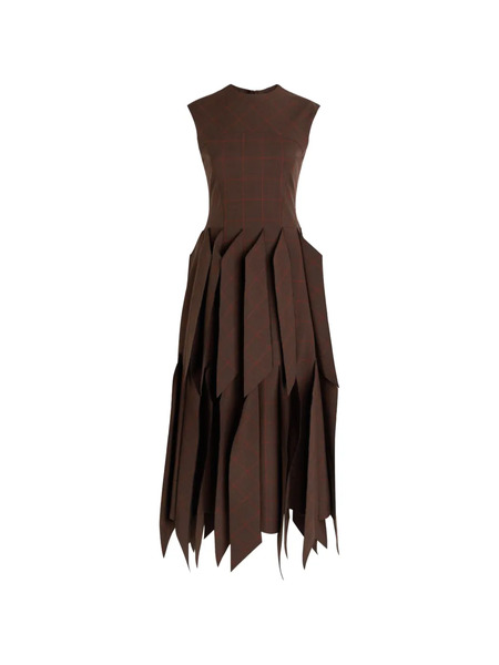  A.w.a.k.e. Mode Plaid Midi Dress - Brown 