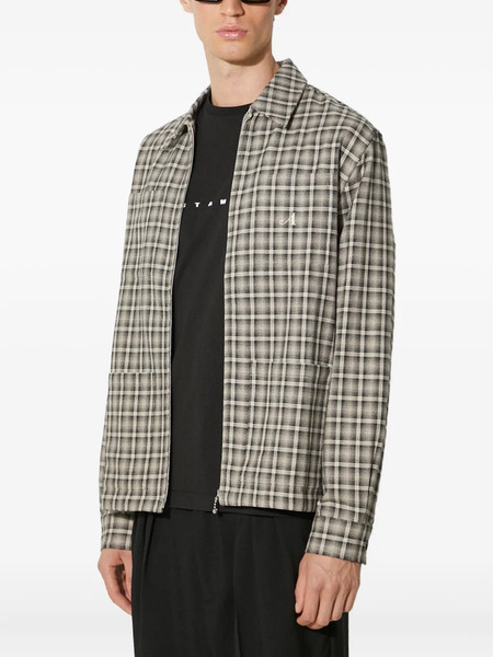  Awake Ny Checked Zip-up Shirt Jacket - Brown 