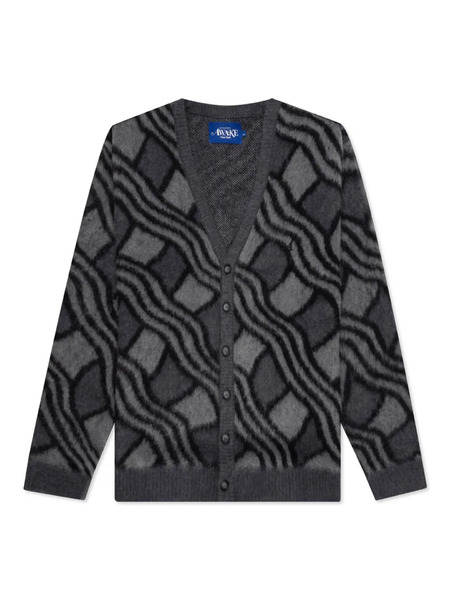  Awake Ny Patterned-jacquard Cardigan - Black 