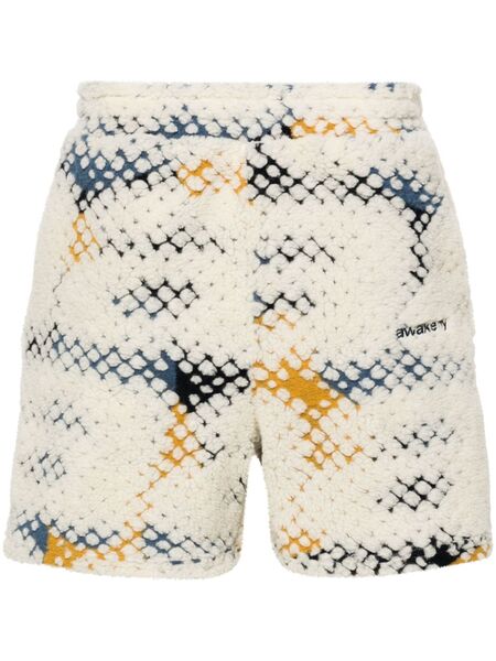  Awake Ny Printed A Fleece Shorts - Neutrals 