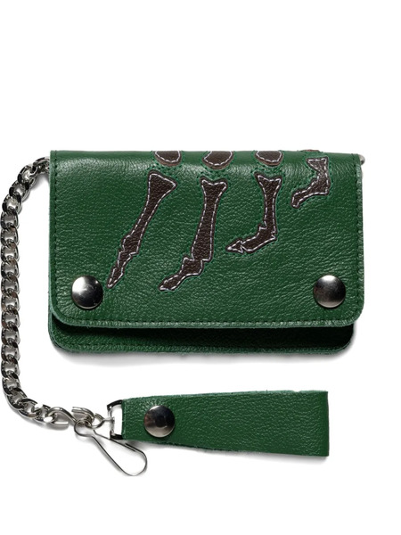  Awake Ny Vanson Bones Chain Wallet - Green 
