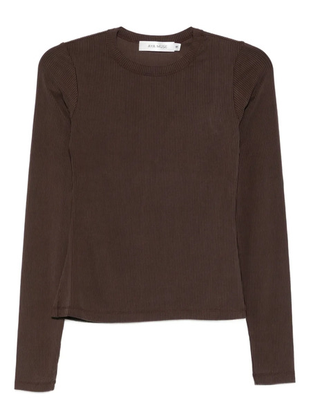  Aya Muse Crew-neck Sweater - Brown 