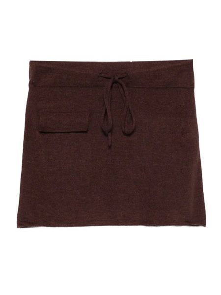  Aya Muse Drawstring-waist Mini Skirt - Brown 