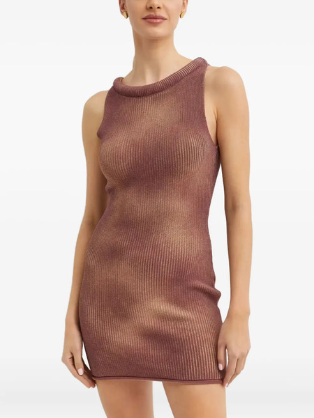  Aya Muse Fiora Ombré-effect Mini Dress - Brown 