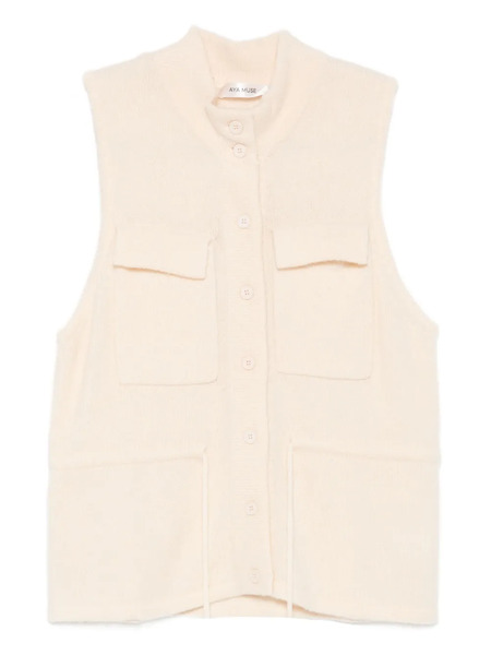  Aya Muse Flap-pocket Button-up Vest - Neutrals 