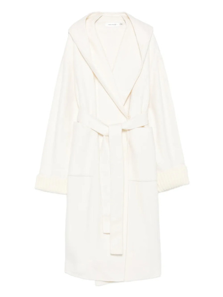  Aya Muse Hooded Knitted-cuff Coat - Neutrals 