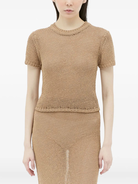  Aya Muse Open-knit T-shirt - Brown 