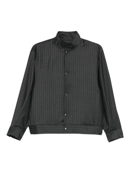  Aya Muse Pinstriped Bomber Jacket - Grey 