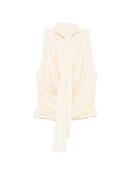  Aya Muse Self-tie Draped Top - Neutrals 