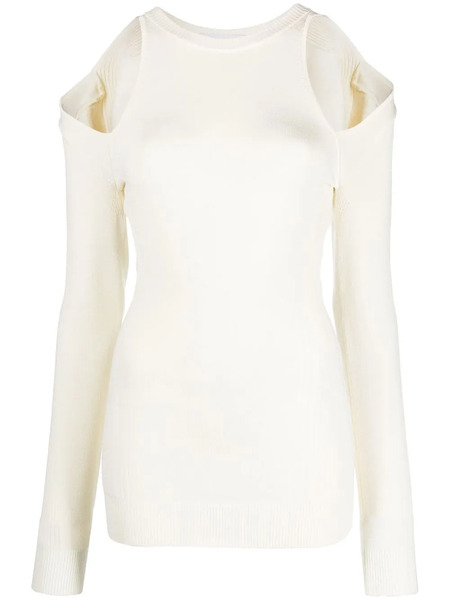  Az Factory Cut-out Shoulder Jumper - White 