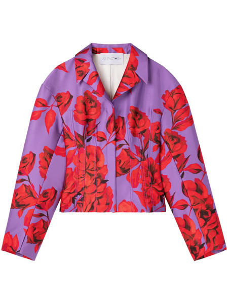  Az Factory Hibiscus-print Cropped Jacket - Purple 