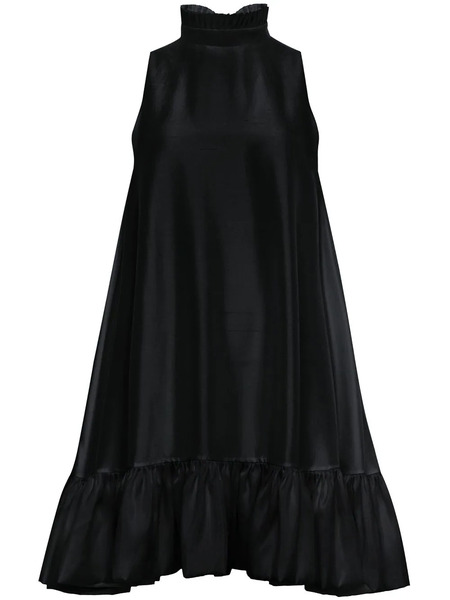  Azeeza Alcott Ruffled Silk Minidress - Black 