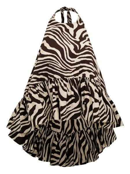  Azeeza Winston Zebra-print Ruffled Top - Brown 