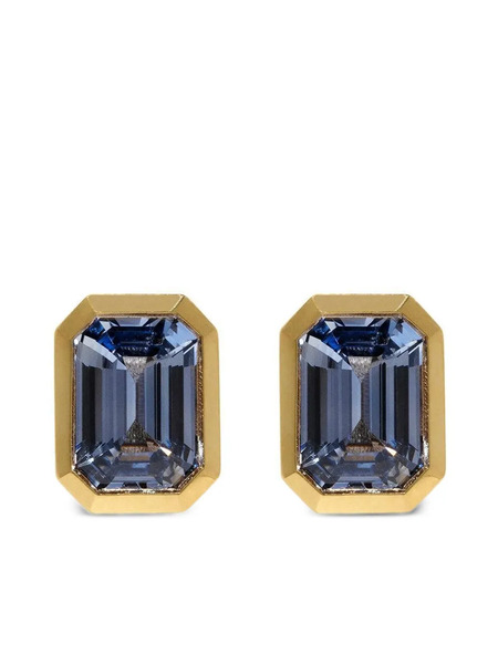  Azlee Sapphire Stud Earrings - Gold 