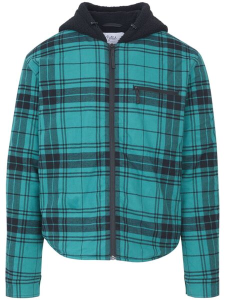  Aztech Mountain Check-pattern Hoodie - Green 