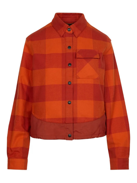  Aztech Mountain Check Pocket Ski Shirt - Orange 