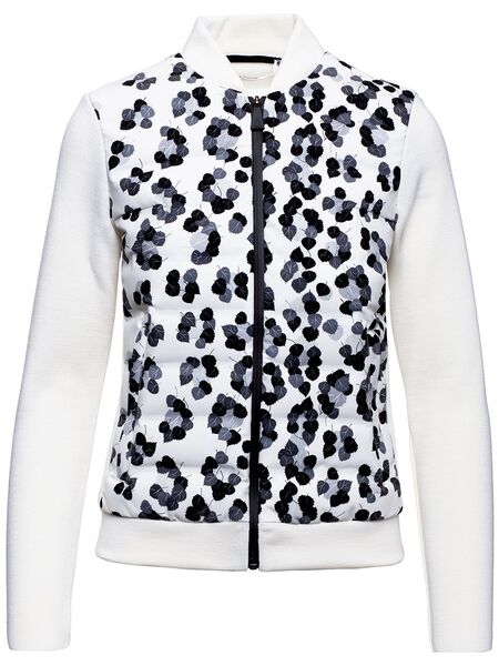  Aztech Mountain Dale Of Aspen Panelled Leopard-print Knitted Jacket - White 