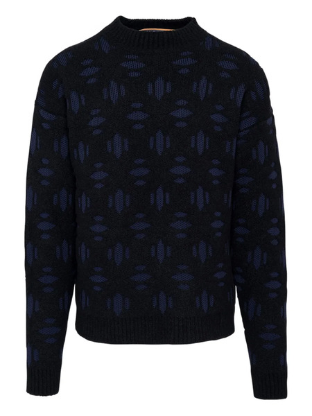  Aztech Mountain Snowflake Crew-neck Sweater - Black 