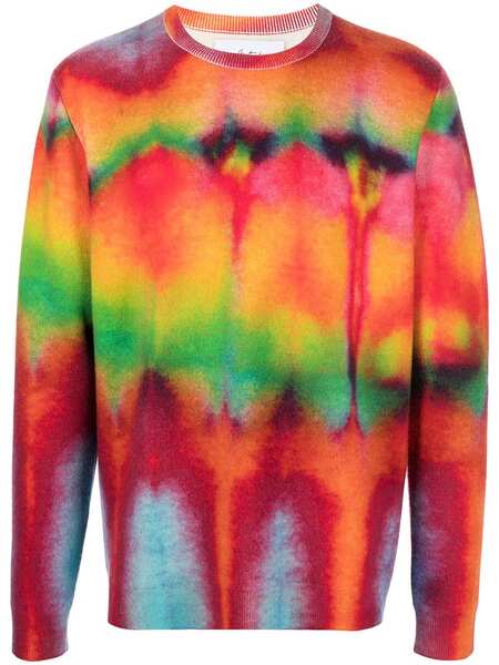  Aztech Mountain Tie-dye Pattern Sweater - Red 