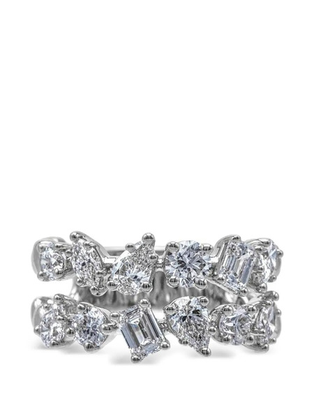  Azzaro Diamond Two-row Ring - Silver 