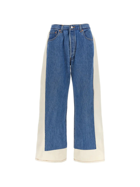  B Sides Customised Levi's Reworked Slouch Cotton Jeans - Blue 