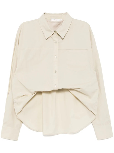  B+ab Asymmetric Tuck Shirt - Neutrals 