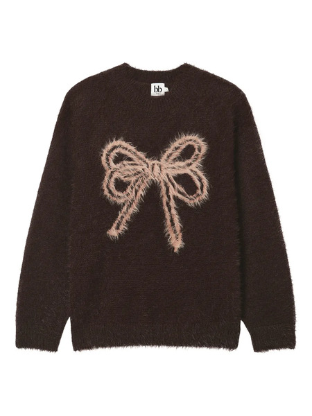  B+ab Bow Crew-neck Sweater - Brown 