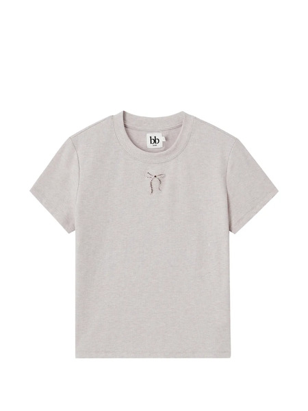  B+ab Bow-ribbed T-shirt - Neutrals 