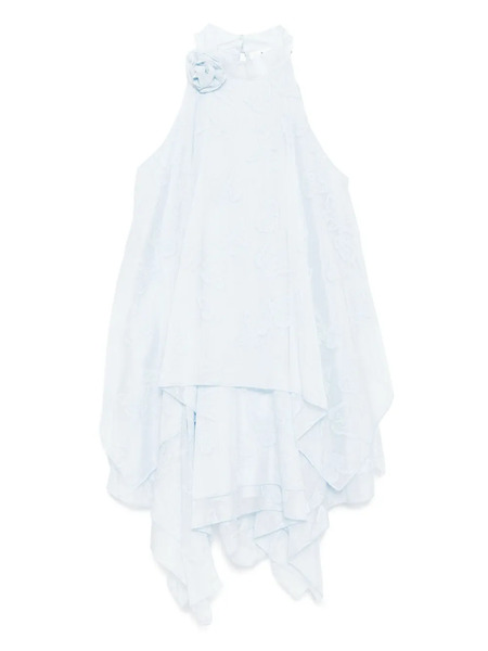  B+ab Butterfly Embroidered Handkerchief Dress - Blue 